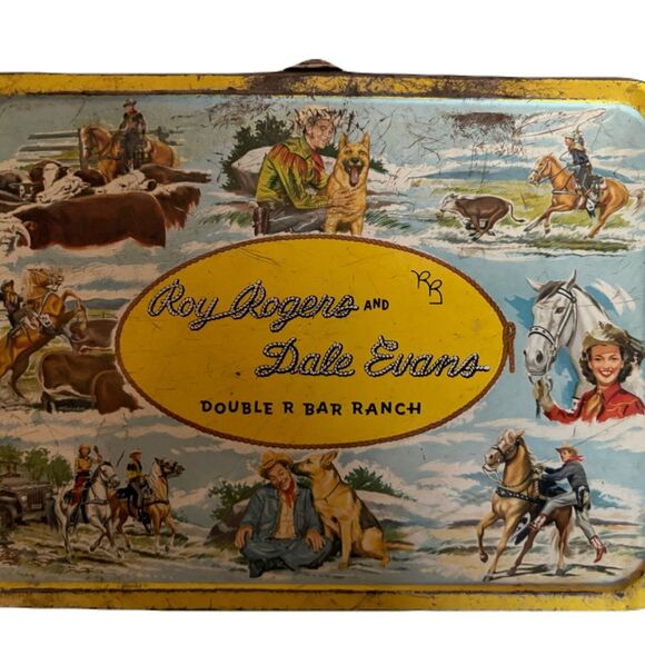 Roy Rogers and Dale Evan’s 1950s Double R Bar Ranch Lunch Box, Fair Condition - Picture 1 of 8